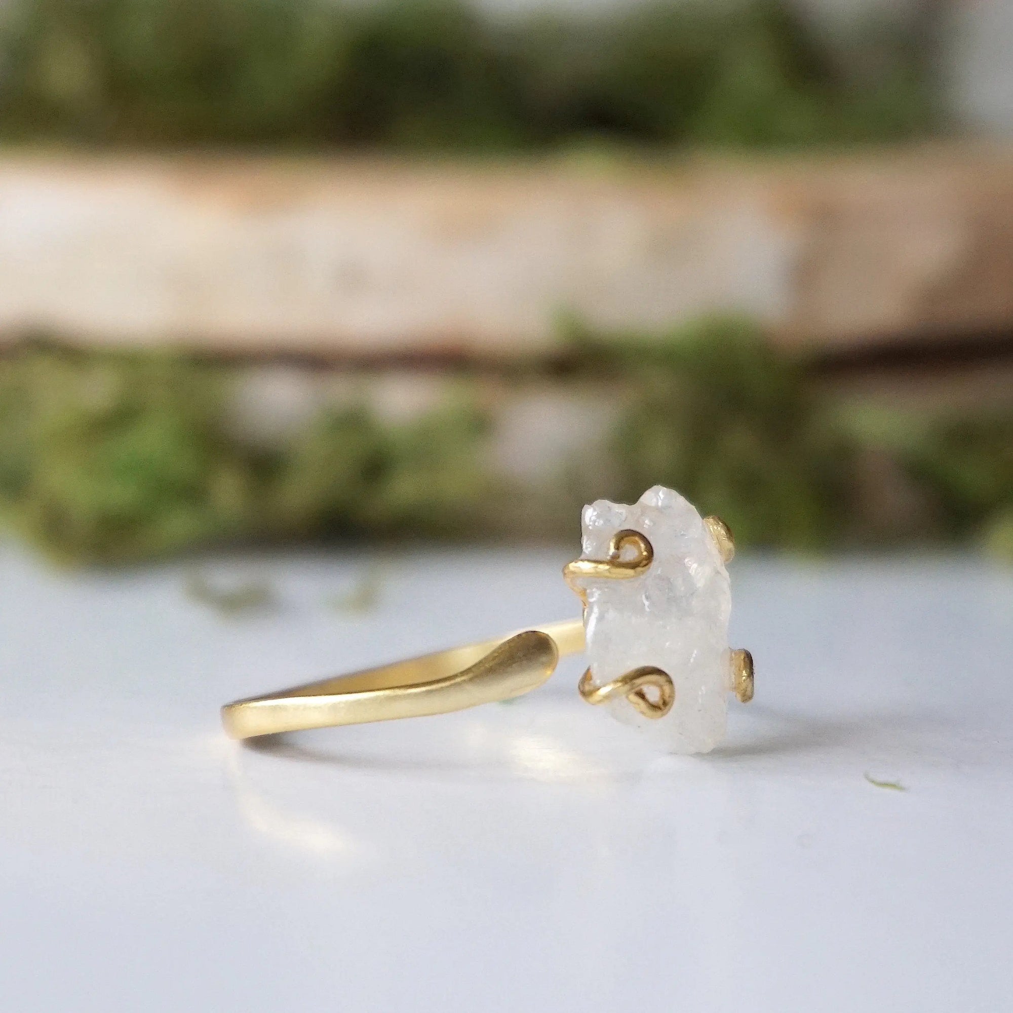 Rainbow Moonstone - Adjustable Ring 14k Gold Designs by Nature Gems