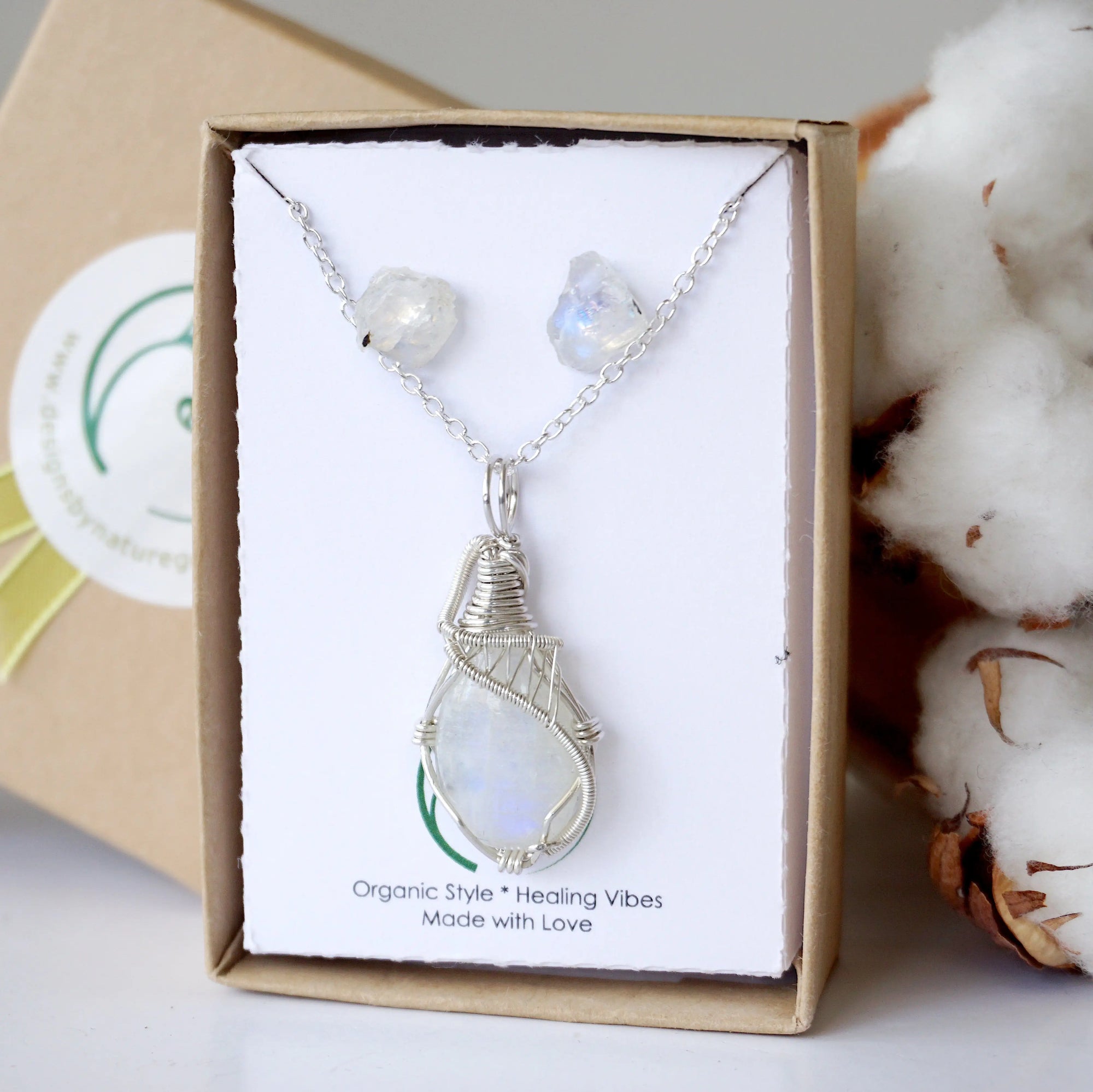 Rainbow Moonstone Jewelry Set Designs by Nature Gems