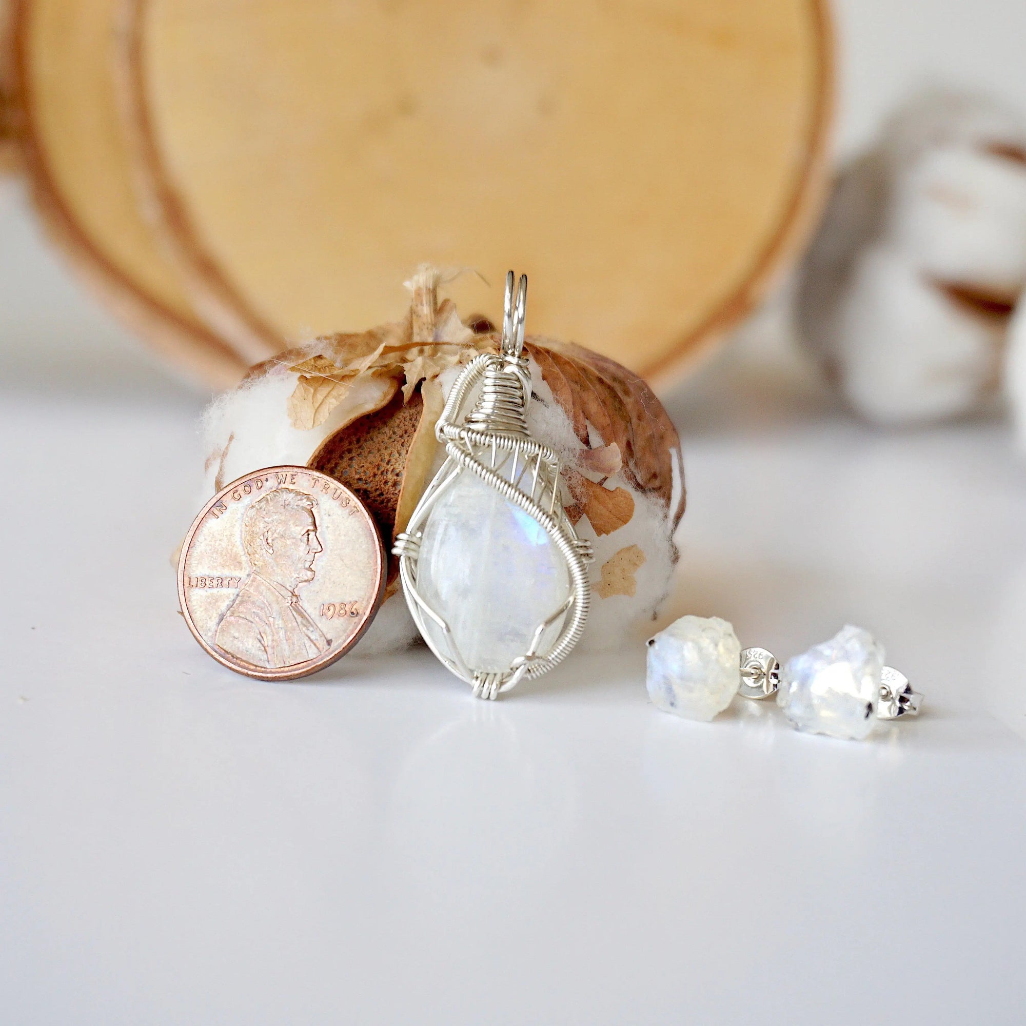 Rainbow Moonstone Jewelry Set Designs by Nature Gems