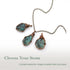 Three raw emerald pendants showing natural variation in size, shape, and green colour by Designs by Nature Gems.