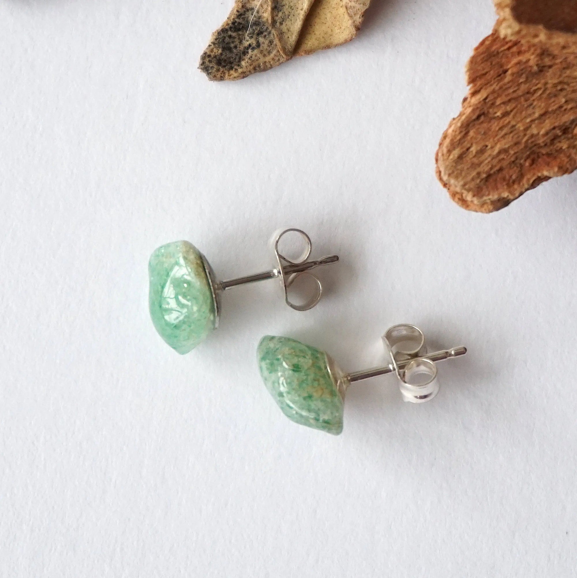 Raw Green Aventurine Crystal Earrings DesignsbyNatureGems