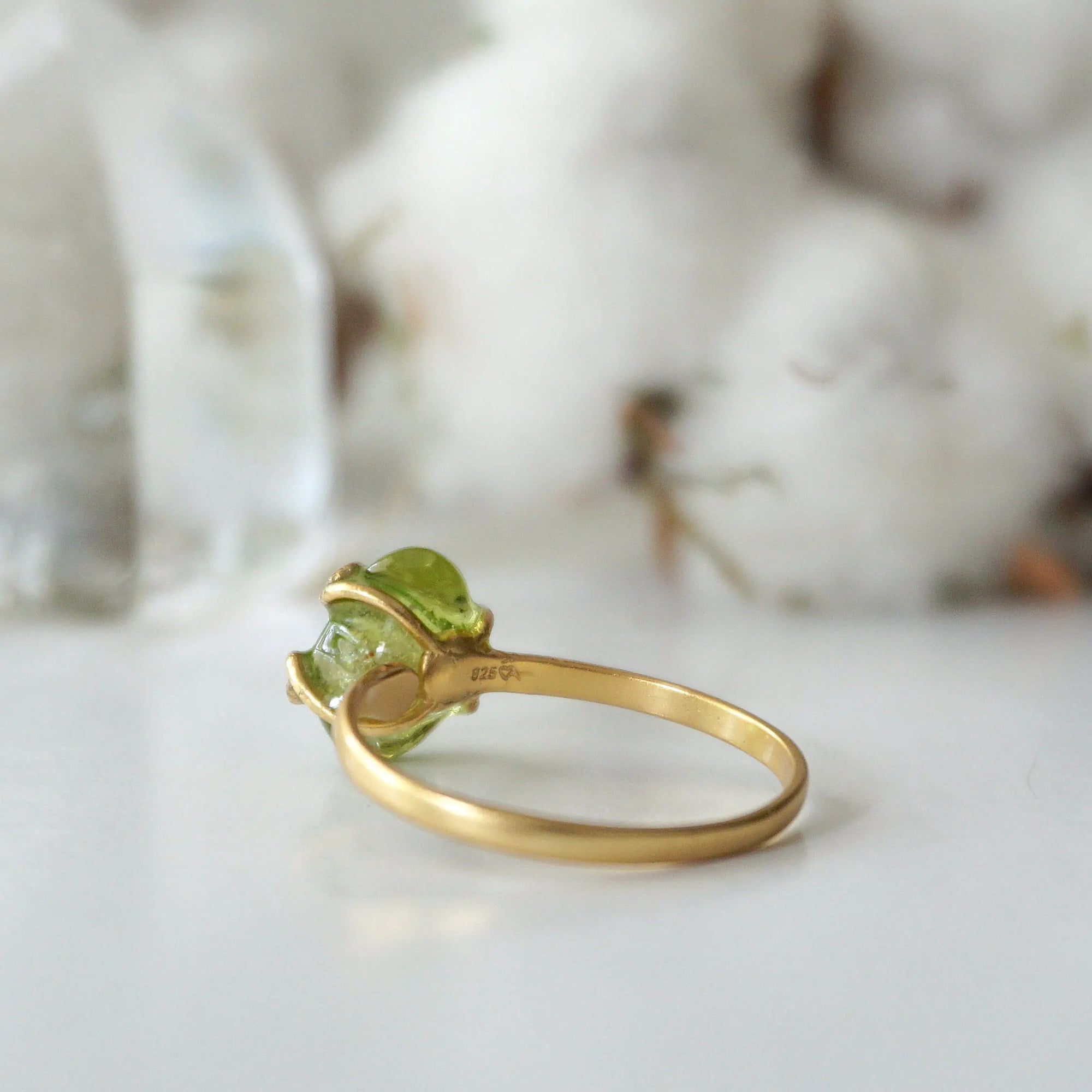 Raw Green Peridot Adjustable Ring - 14K Gold-Filled DesignsbyNatureGems