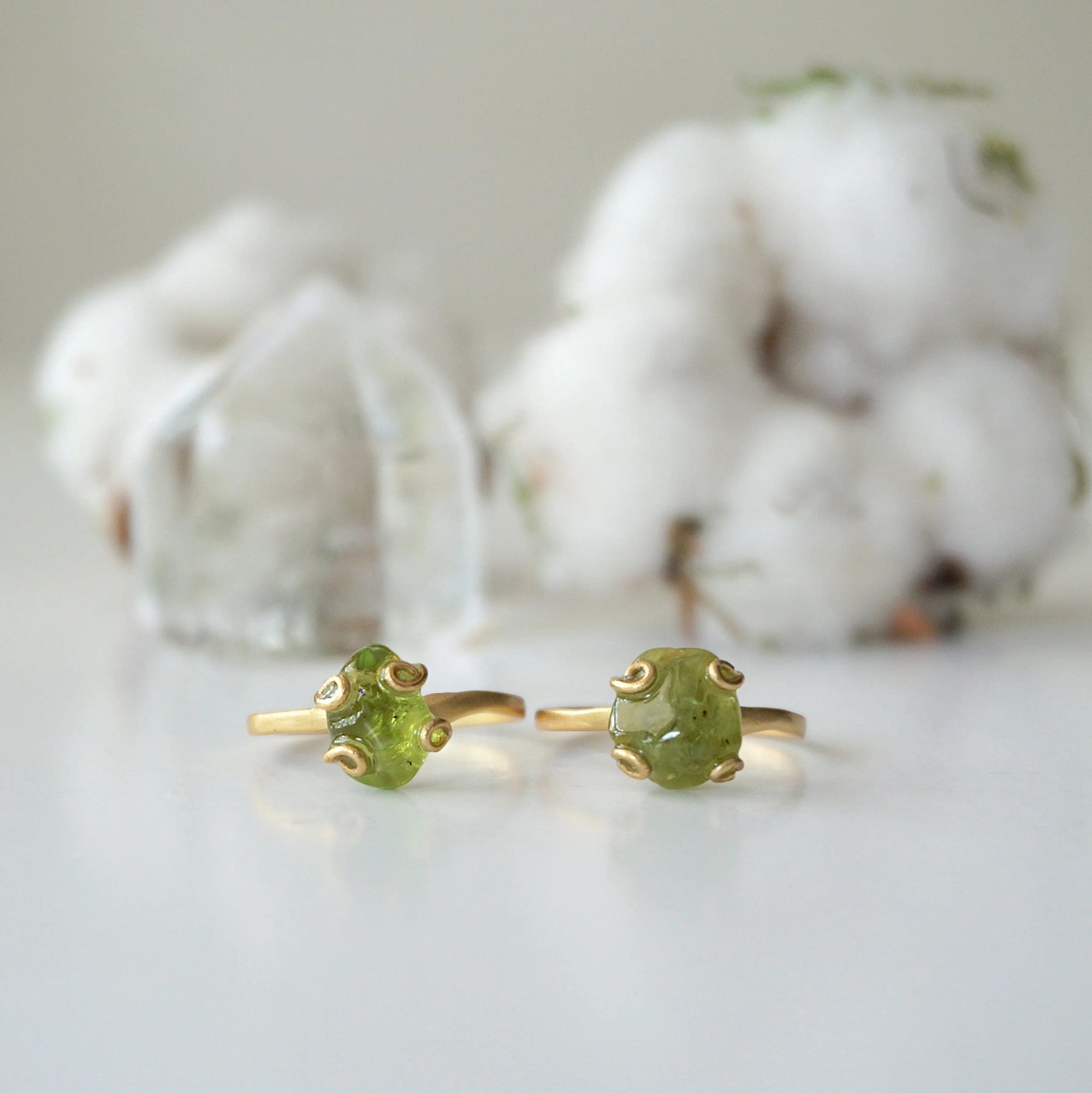 Raw Green Peridot Adjustable Ring - 14K Gold-Filled DesignsbyNatureGems