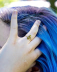 Raw Green Peridot Adjustable Ring - 14K Gold-Filled DesignsbyNatureGems