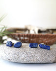 Raw Lapis Lazuli Crystal Earrings DesignsbyNatureGems