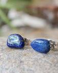 Raw Lapis Lazuli Crystal Earrings DesignsbyNatureGems
