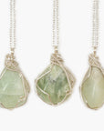 Raw Light Green Jade Necklace DesignsbyNatureGems