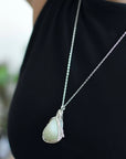 Raw Light Green Jade Necklace DesignsbyNatureGems