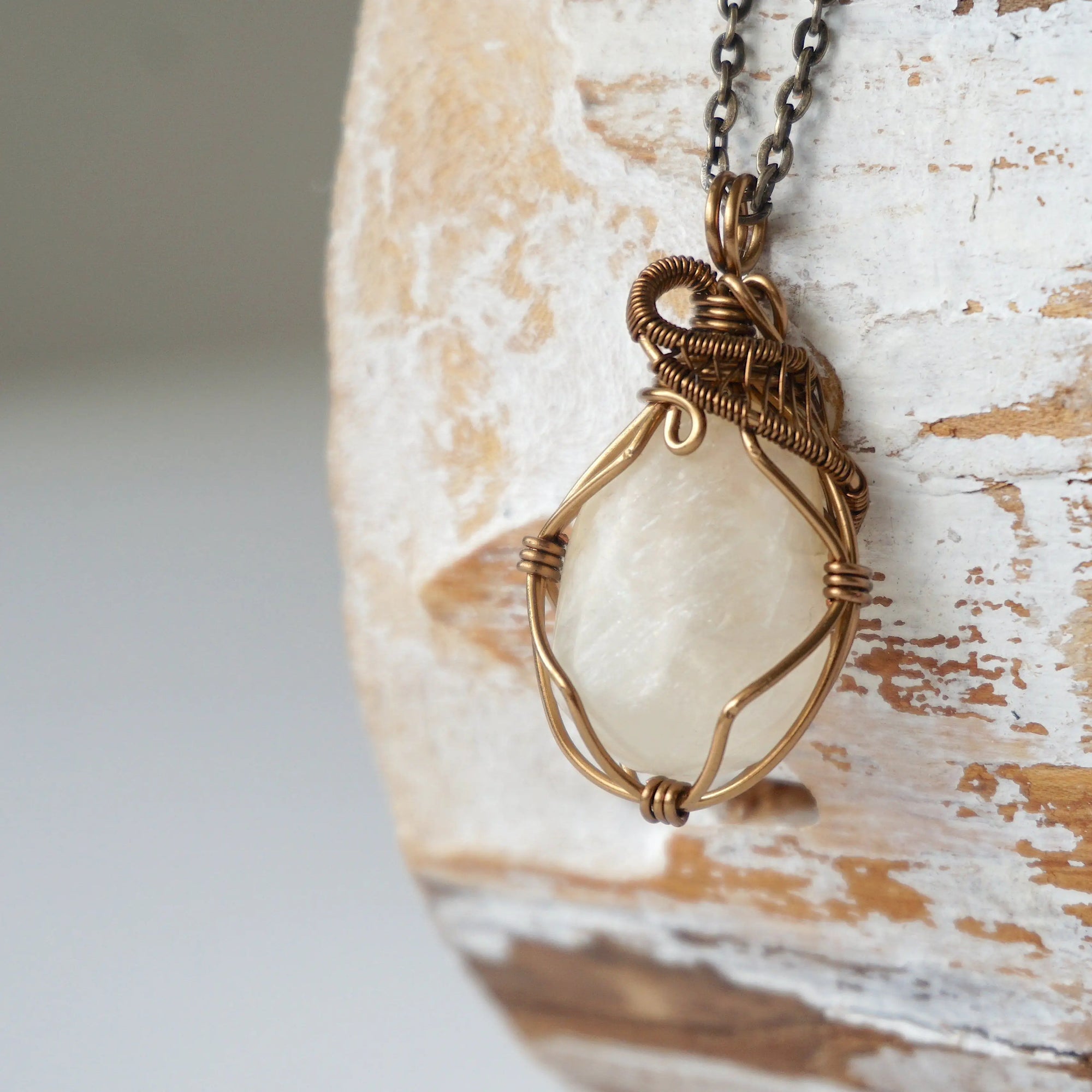 Raw Moonstone Pendant Necklace DesignsbyNatureGems