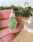 Raw Peridot Necklace - Sterling Silver DesignsbyNatureGems
