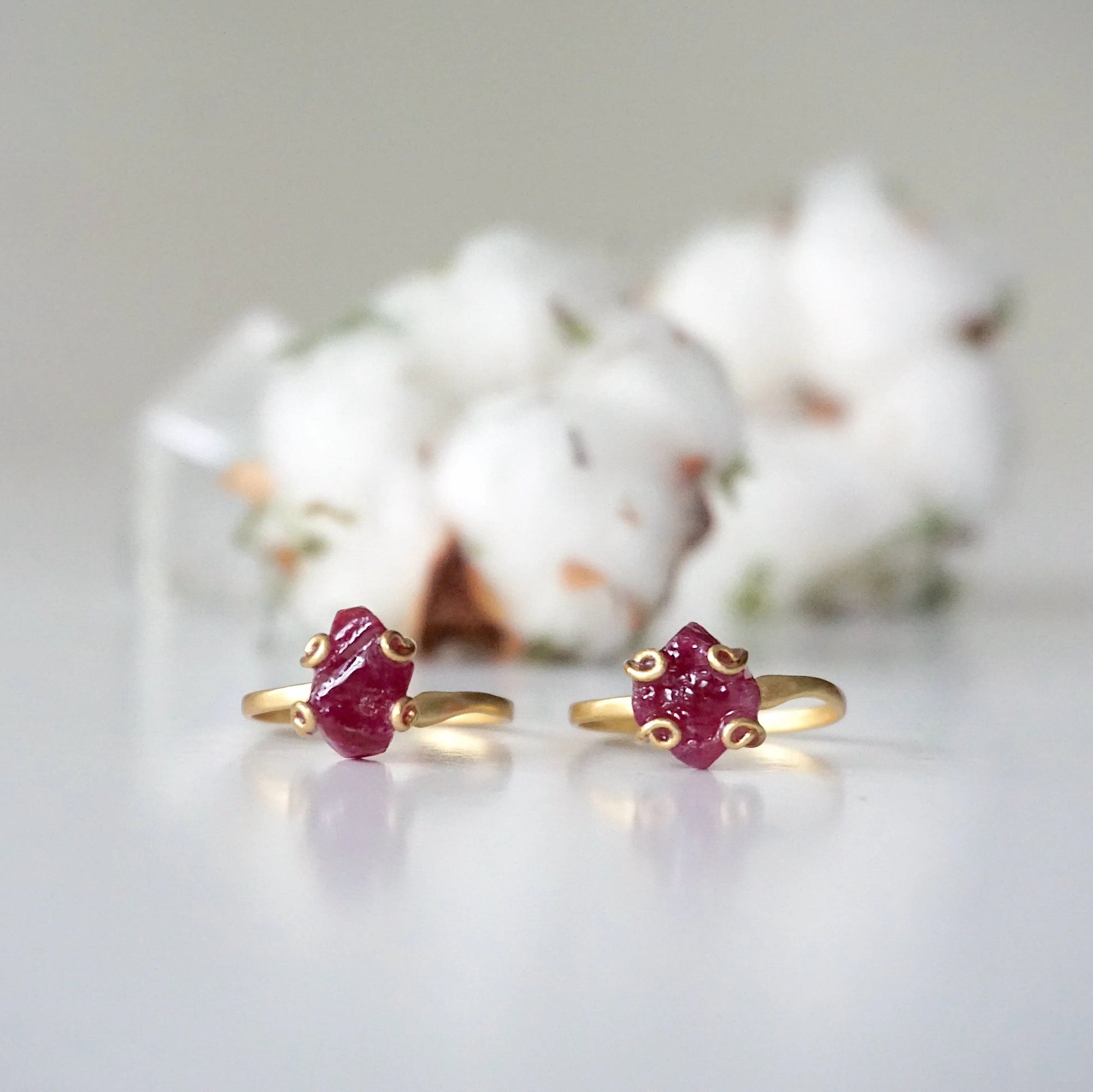 Raw Pink Ruby Ring - 14K Gold-Filled DesignsbyNatureGems