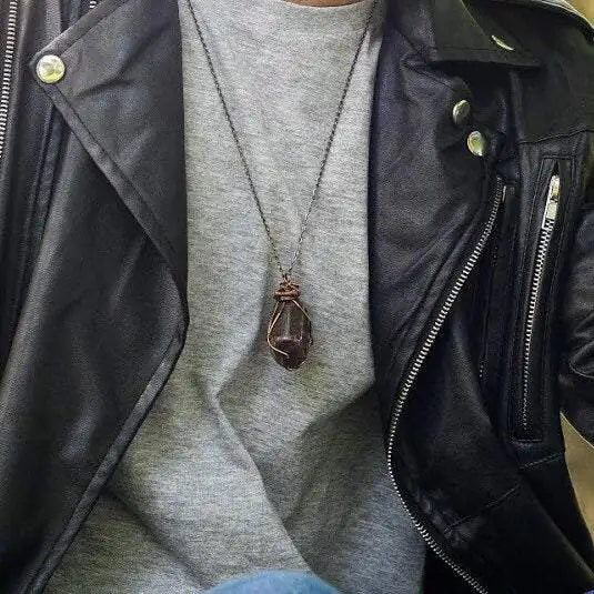 Raw Ruby Necklace - Antique Bronze DesignsbyNatureGems