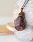 Raw Ruby Necklace - Antique Bronze DesignsbyNatureGems