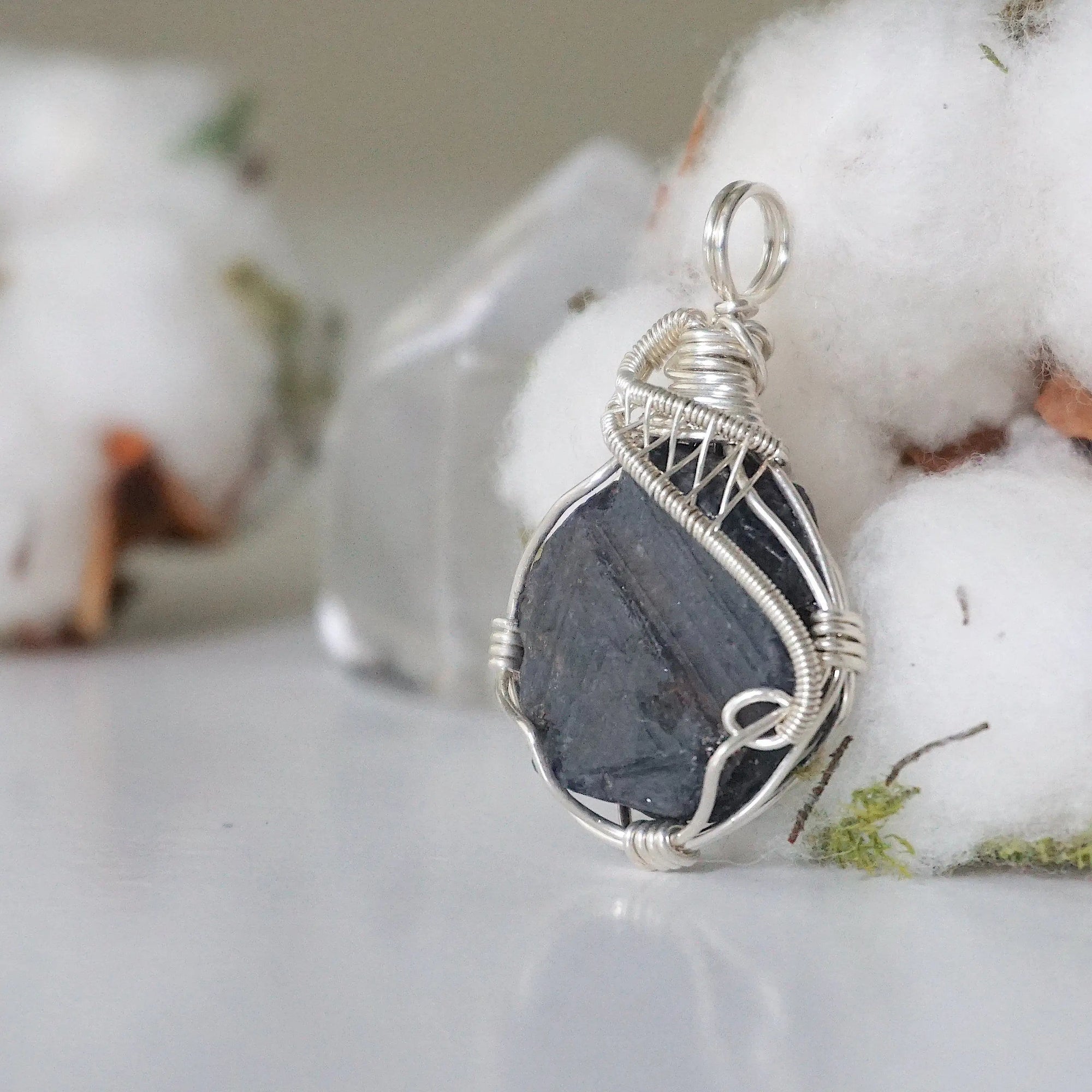 Raw Sapphire Sterling Silver Pendant DesignsbyNatureGems