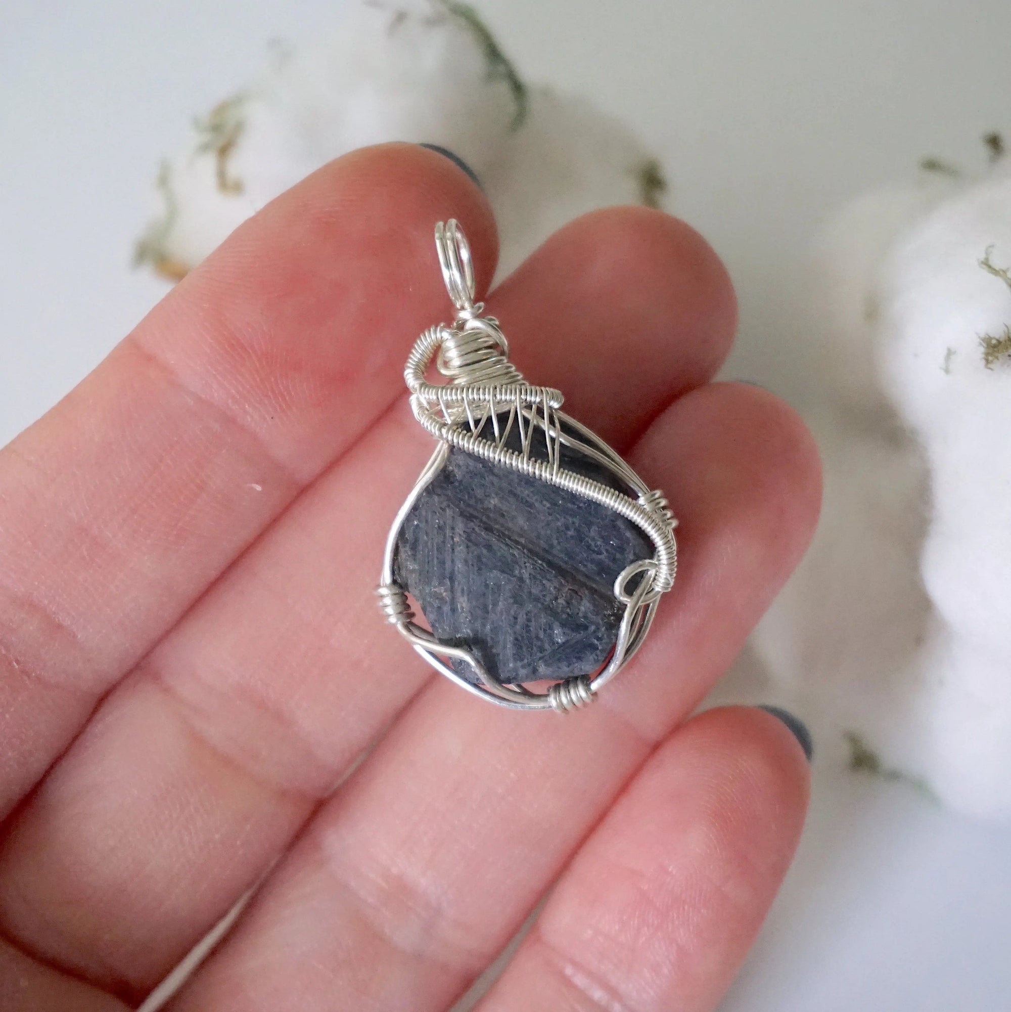 Raw Sapphire Sterling Silver Pendant DesignsbyNatureGems