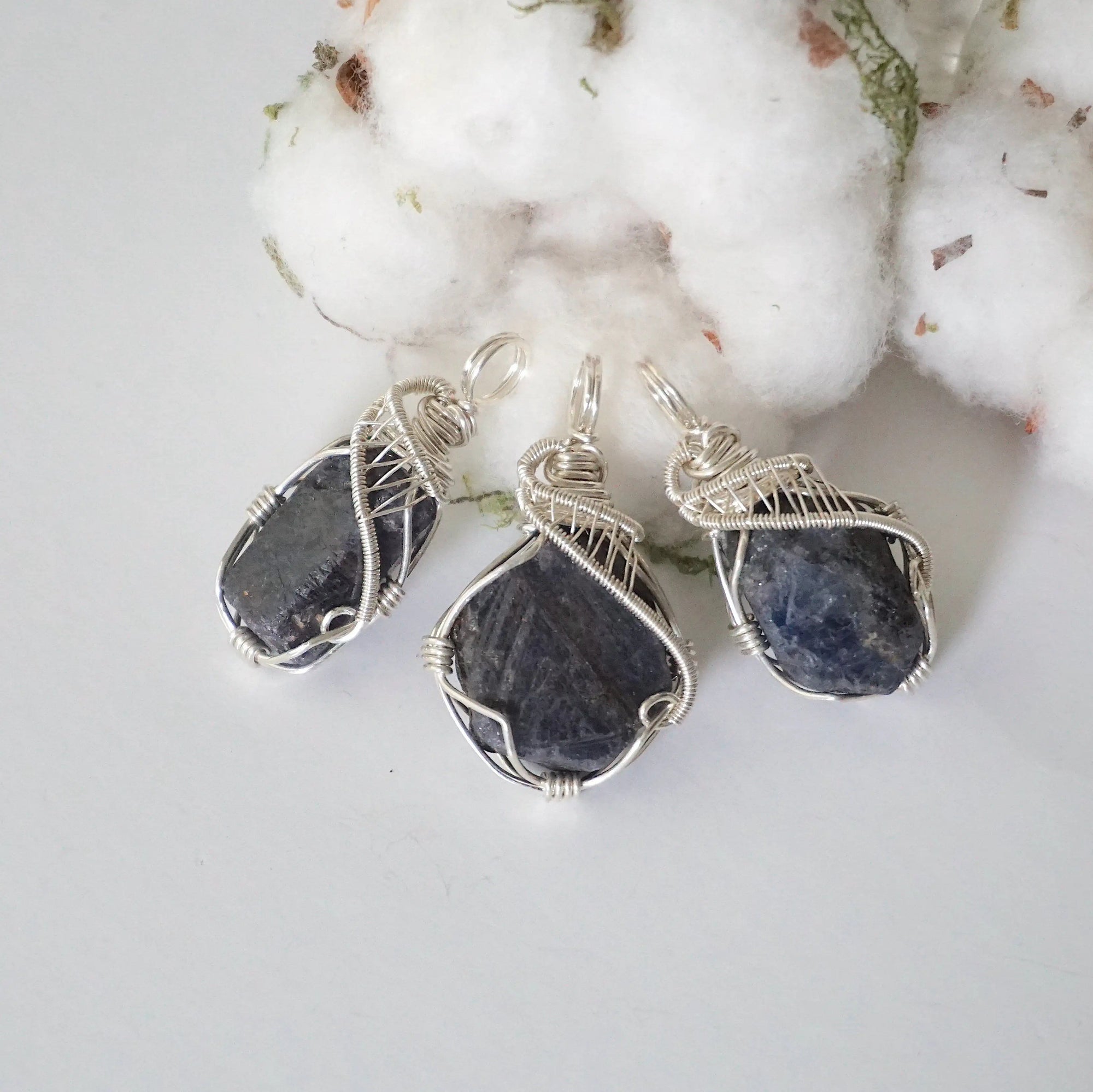 Raw Sapphire Sterling Silver Pendant DesignsbyNatureGems