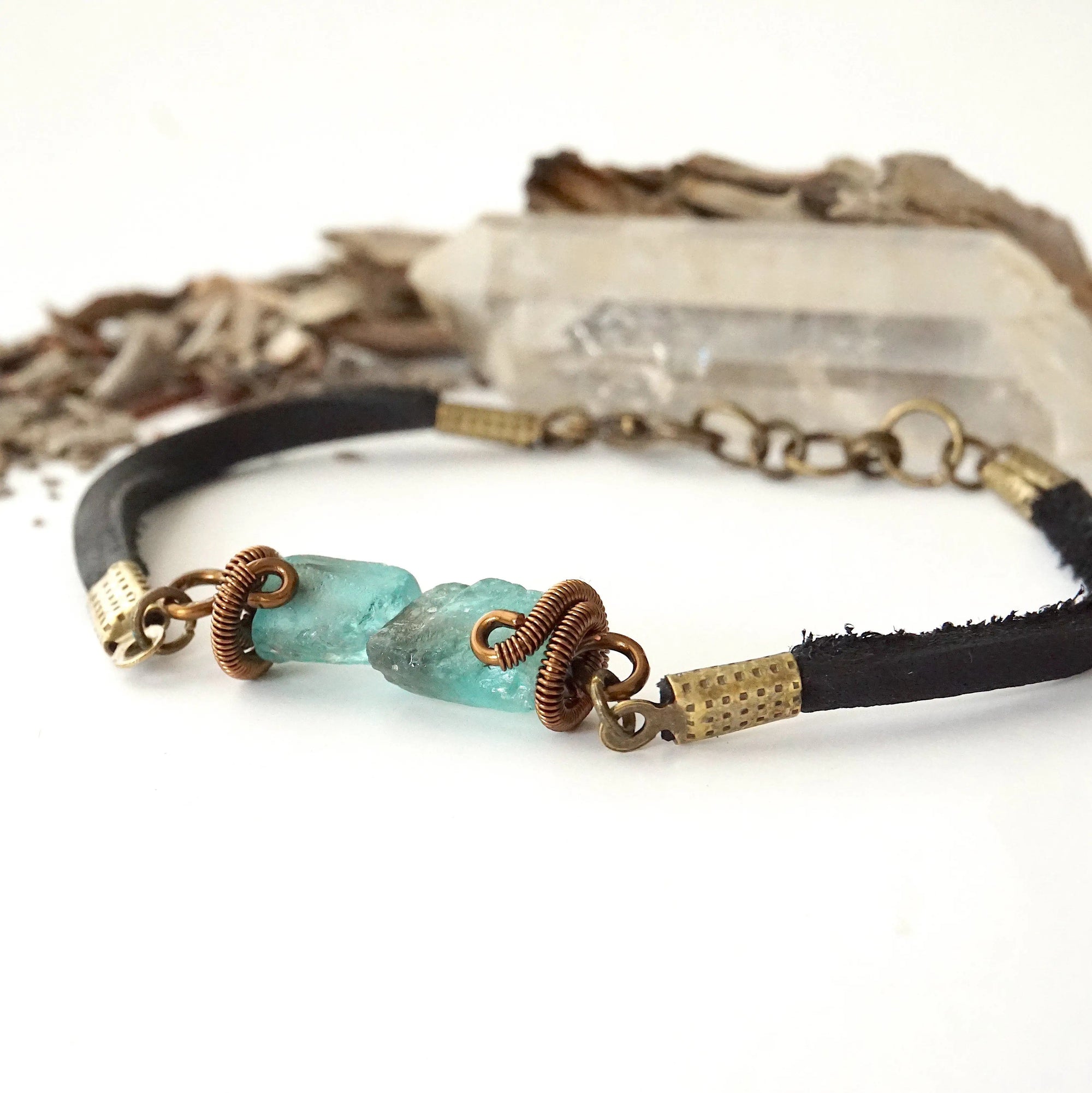 Rohan-Men's Blue Raw Apatite Bracelet Designs by Nature Gems