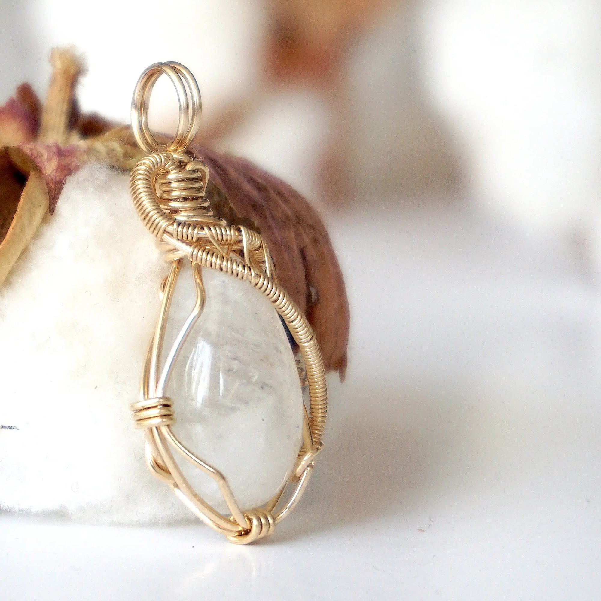 Rohan-Rainbow Moonstone Necklace - 14k Gold Designs by Nature Gems