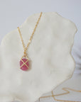 Ruby 14K Gold Huggie Charm Necklace Designs by Nature Gems