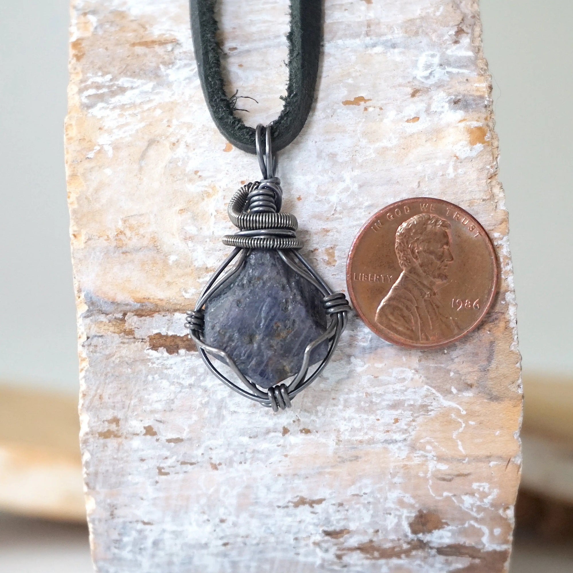 Sapphire Necklace - Antique Sterling Silver Designs by Nature Gems