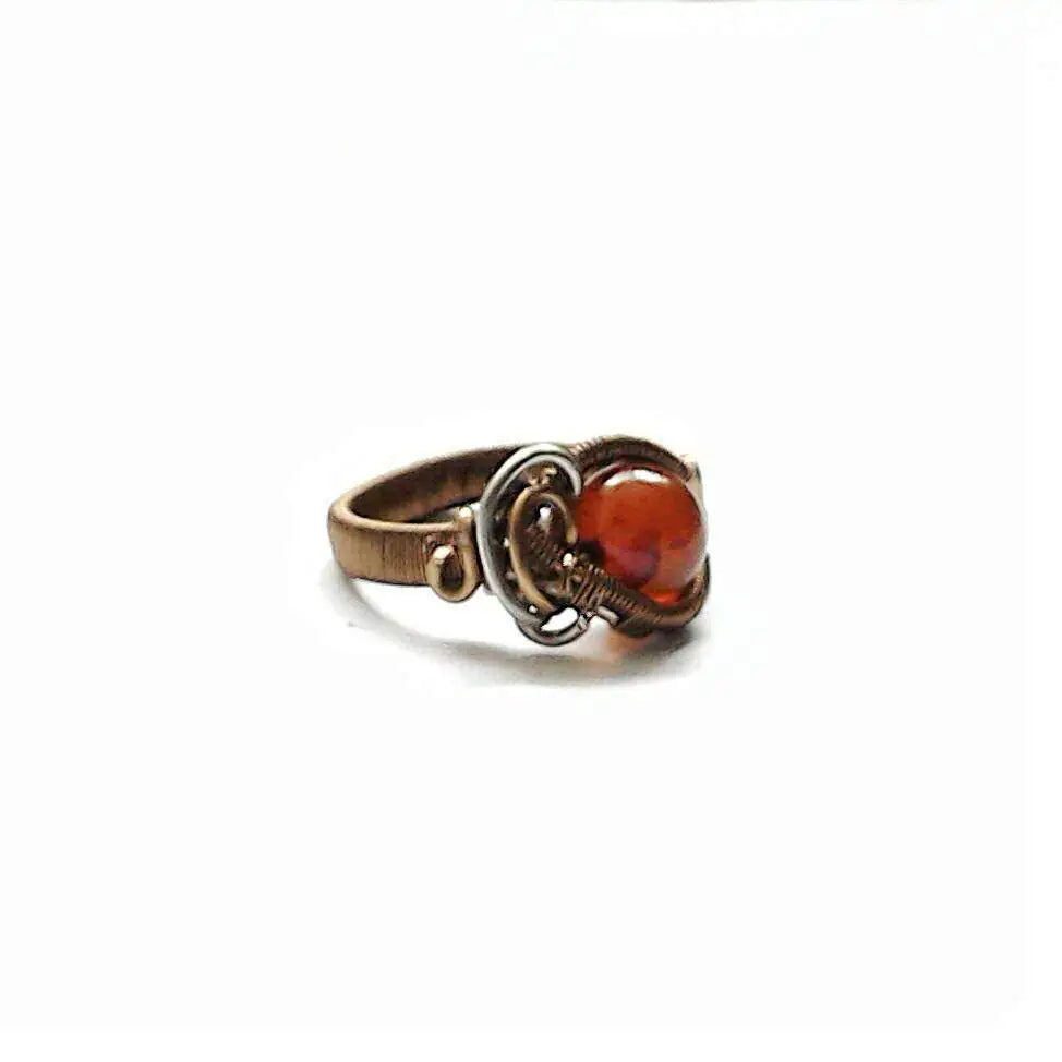 Sardonyx Crystal Ring in Dark Silver and Antique Bronze DesignsbyNatureGems