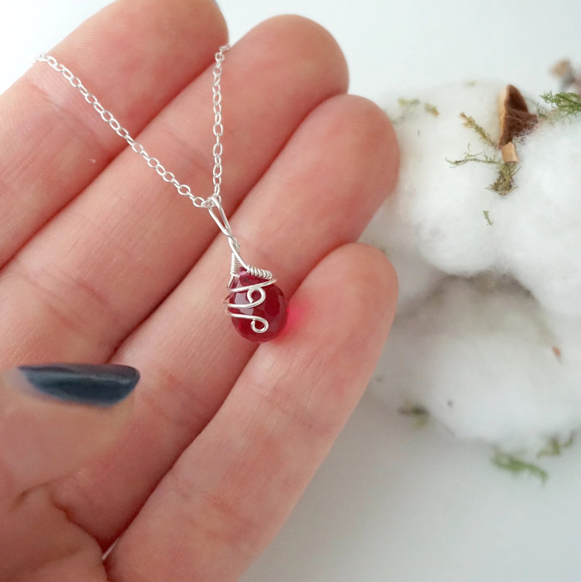 Sterling Silver Pink Tourmaline - Charm Necklace DesignsbyNatureGems