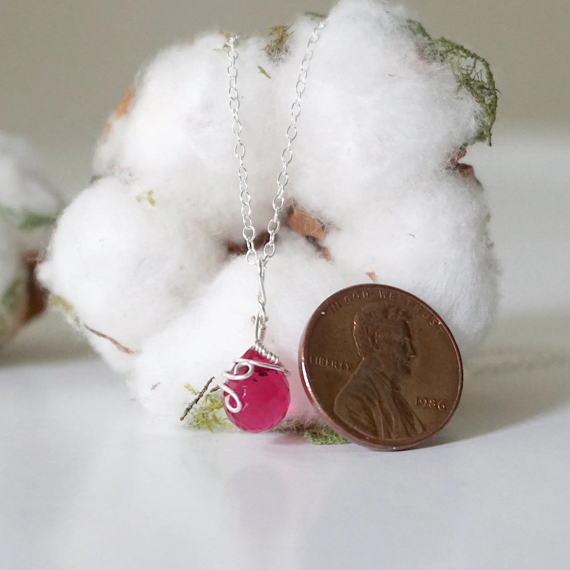 Sterling Silver Pink Tourmaline - Charm Necklace DesignsbyNatureGems