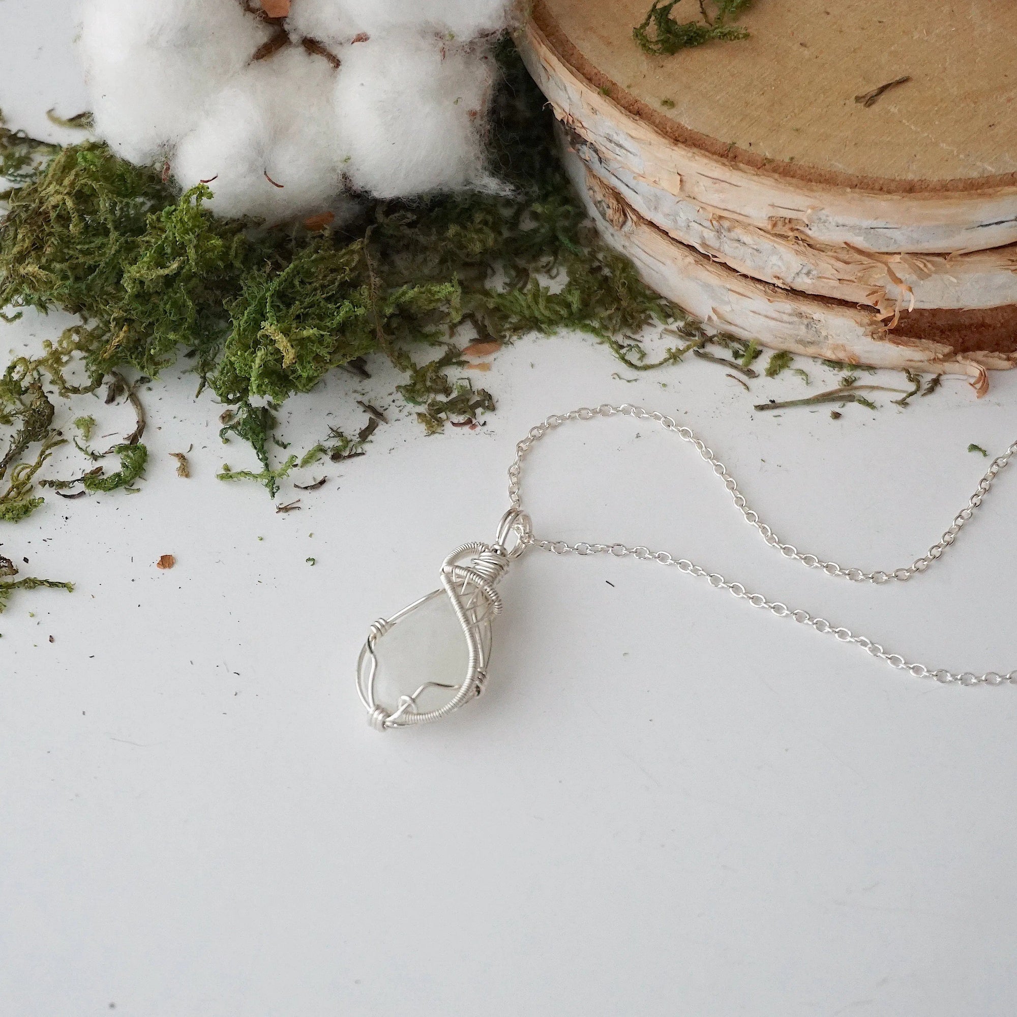 Sterling Silver Rainbow Moonstone Necklace DesignsbyNatureGems