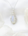 Sterling Silver Rainbow Moonstone Necklace DesignsbyNatureGems
