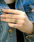 Sterling Silver Raw Green Peridot Crystal Ring DesignsbyNatureGems