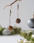 Tiger's Eye Crystal Drop Earrings in Antique Bronze Designs by Nature Gems