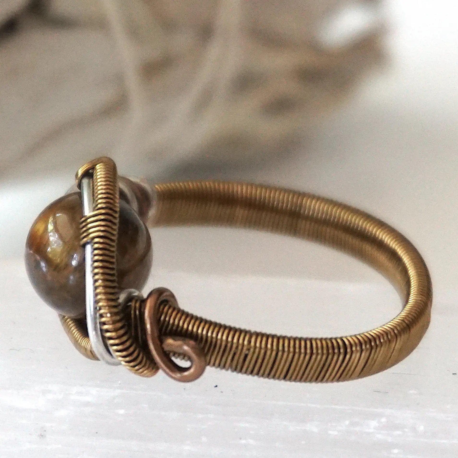 Tigers Eye Crystal Ring DesignsbyNatureGems