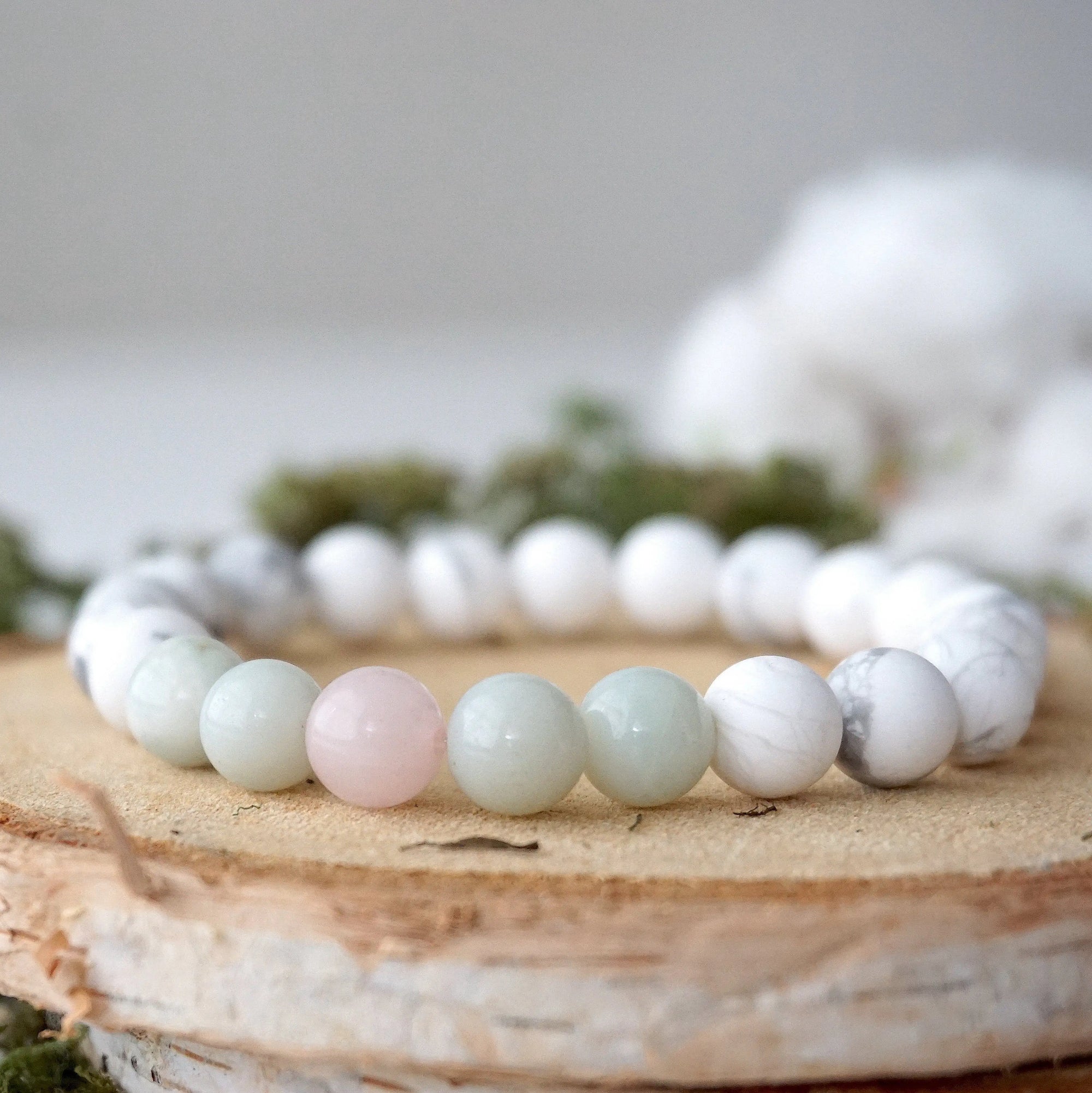 White Howlite Bracelet - Calming Unicorn Bracelet DesignsbyNatureGems
