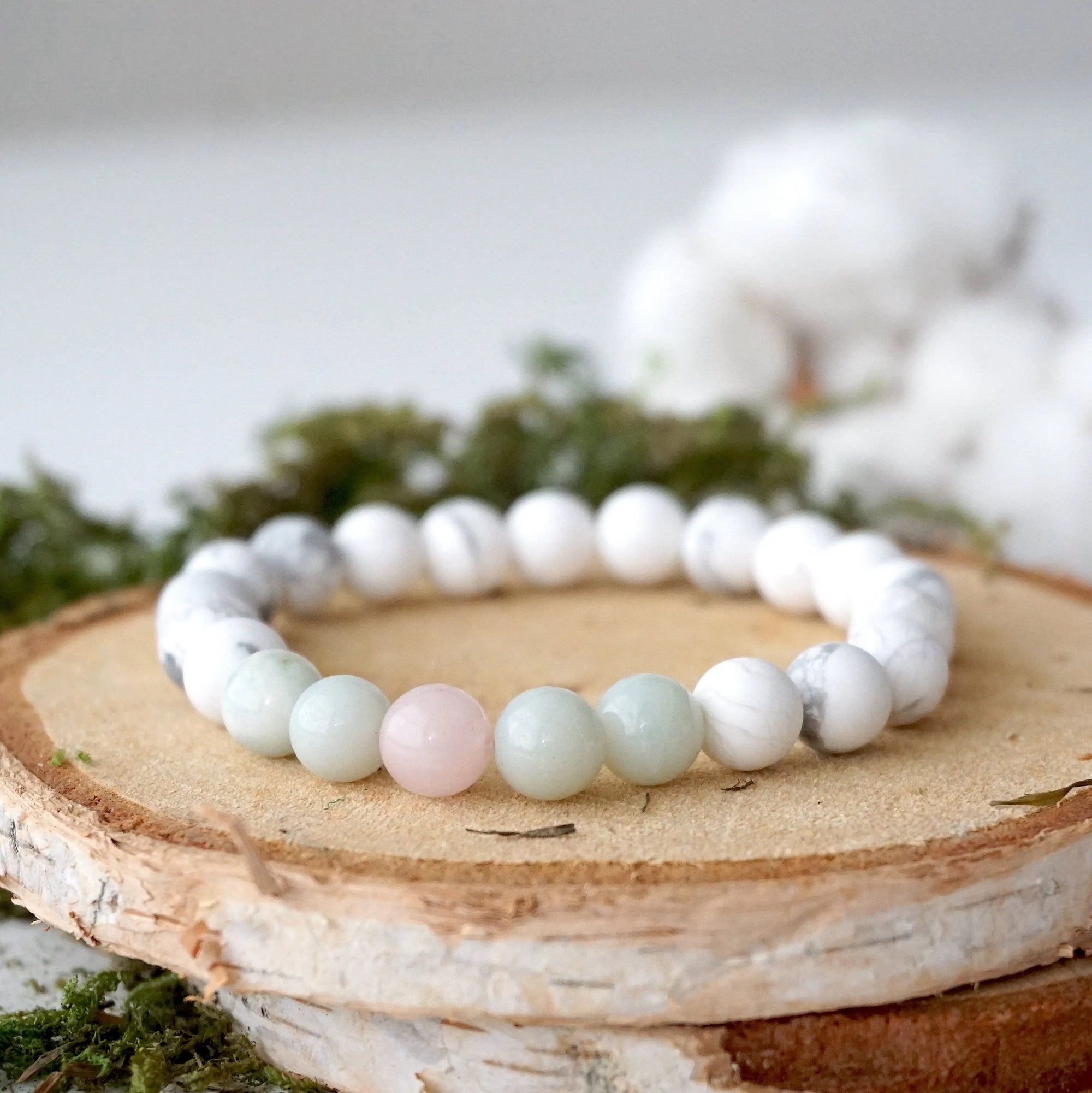 White Howlite Bracelet - Calming Unicorn Bracelet DesignsbyNatureGems