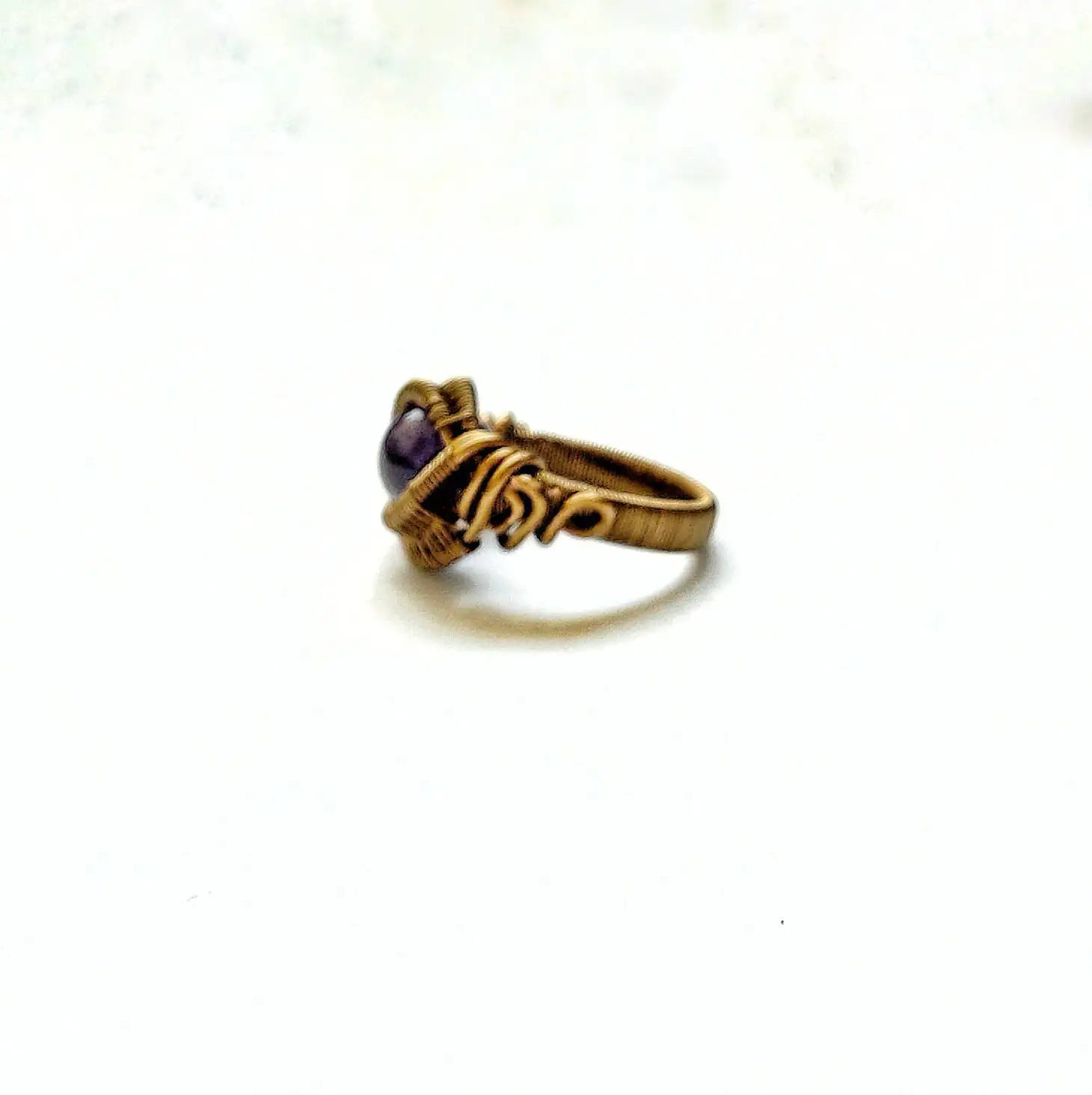 Wire Wrapped Amethyst Ring - February Birthstone DesignsbyNatureGems