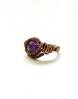 Wire Wrapped Amethyst Ring - February Birthstone DesignsbyNatureGems