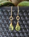 14K Gold-Filled Peridot Drop Earrings - August Birthstone DesignsbyNatureGems