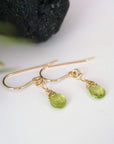 14K Gold-Filled Peridot Drop Earrings - August Birthstone DesignsbyNatureGems