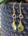 14K Gold-Filled Peridot Drop Earrings - August Birthstone DesignsbyNatureGems