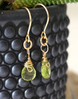 14K Gold-Filled Peridot Drop Earrings - August Birthstone DesignsbyNatureGems