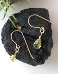 14K Gold-Filled Peridot Drop Earrings - August Birthstone DesignsbyNatureGems