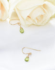 14K Gold-Filled Peridot Drop Earrings DesignsbyNatureGems