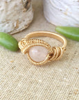 14K Gold Rose Quartz Ring DesignsbyNatureGems