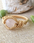 14K Gold Rose Quartz Ring DesignsbyNatureGems