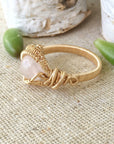 14K Gold Rose Quartz Ring DesignsbyNatureGems