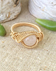 14K Gold Rose Quartz Ring DesignsbyNatureGems