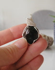 Raw Garnet Pendant - Silver Plated Necklace