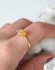 Adjustable Raw Citrine Ring - 14K Gold-Filled DesignsbyNatureGems