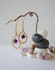 Amethyst Gold Plated Round Wire Earring Designs by Nature Gems