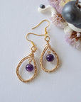 Amethyst Gold Plated Round Wire Earring Designs by Nature Gems